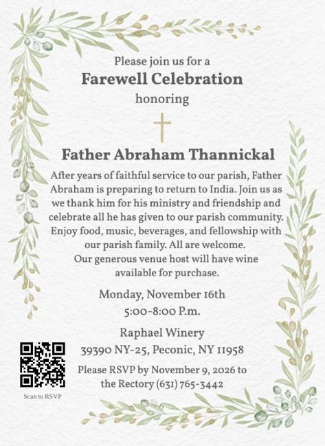 Farewell Invitation Father Abraham QR